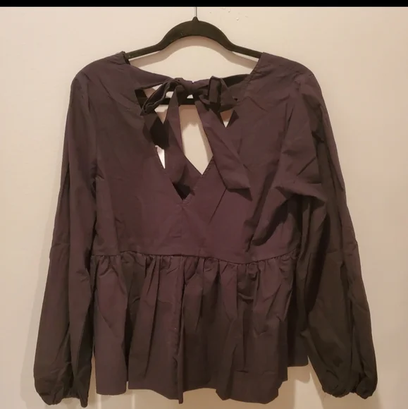 Black Peplum Blouse - Picture 2 of 2